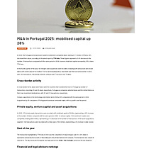 M&A in Portugal 2025: mobilised capital up 28%